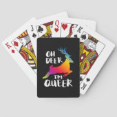 Oh Deer Queer Pride Minimal Artistic Style  Pokerkaarten (Achterkant)