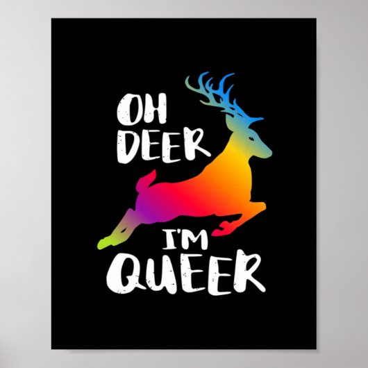 Oh Deer Queer Pride Minimal Artistic Style  Poster (Voorkant)