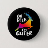 Oh Deer Queer Pride Minimal Artistic Style Ronde Button 5,7 Cm (Voorkant)