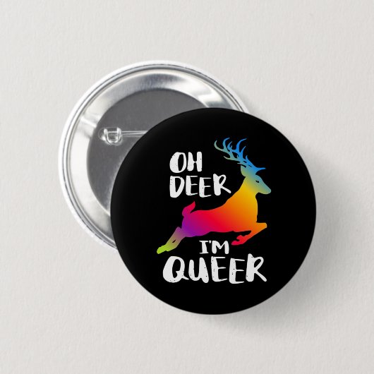 Oh Deer Queer Pride Minimal Artistic Style  Ronde Button 5,7 Cm (Voorkant /achterkant)