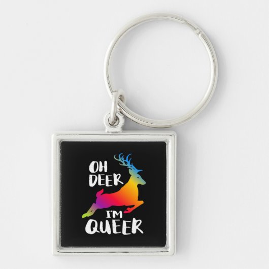 Oh Deer Queer Pride Minimal Artistic Style  Sleutelhanger (Voorkant)