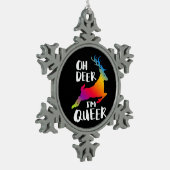 Oh Deer Queer Pride Minimal Artistic Style Tin Sneeuwvlok Ornament (Links)