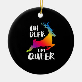 Oh Deer Queer Pride Minimal Artistic StyleOrnament Keramisch Ornament