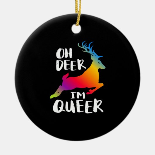 Oh Deer Queer Pride Minimal Artistic StyleOrnament Keramisch Ornament (Voorkant)