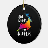 Oh Deer Queer Pride Minimal Artistic StyleOrnament Keramisch Ornament (Links)