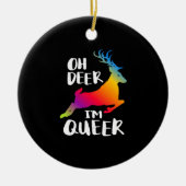 Oh Deer Queer Pride Minimal Artistic StyleOrnament Keramisch Ornament (Voorkant)