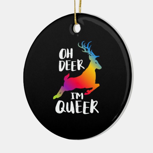 Oh Deer Queer Pride Minimal Artistic StyleOrnament Keramisch Ornament (Links)