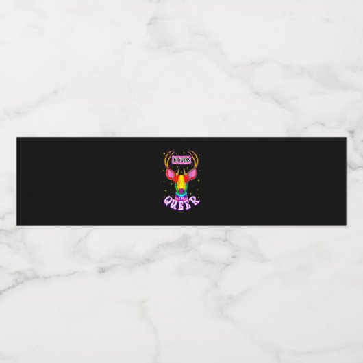 Oh Deer Queer Pride Month Celebration Gift  Waterfles Etiket (Enkel label)