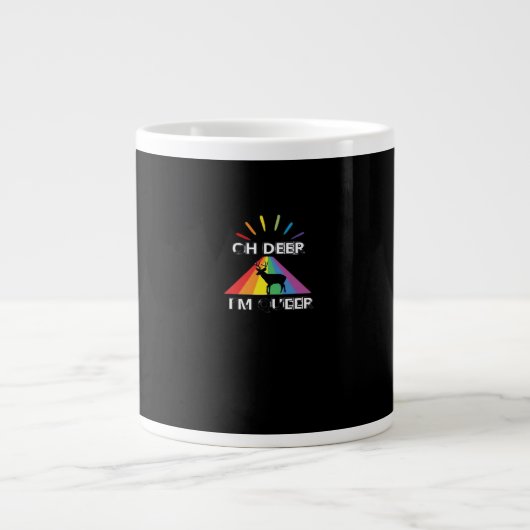 Oh Deer Queer Trendy Aesthetic Design  Grote Koffiekop (Voorkant)
