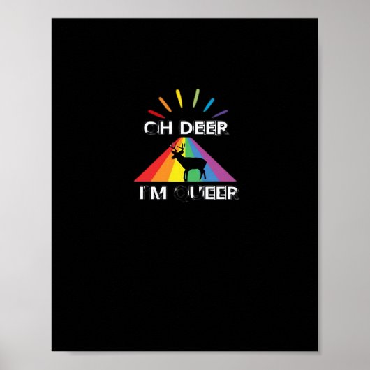 Oh Deer Queer Trendy Aesthetic Design  Poster (Voorkant)