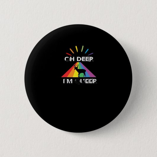 Oh Deer Queer Trendy Aesthetic Design Ronde Button 5,7 Cm (Voorkant)