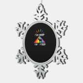 Oh Deer Queer Trendy Aesthetic Design Tin Sneeuwvlok Ornament (Rechts)