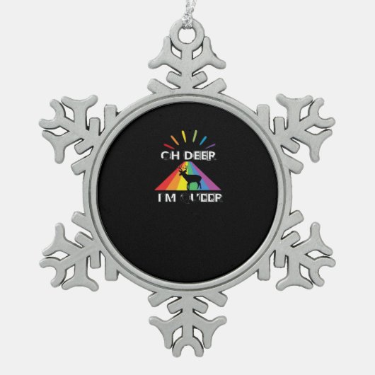 Oh Deer Queer Trendy Aesthetic Design Tin Sneeuwvlok Ornament (Voorkant)