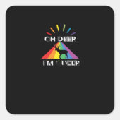 Oh Deer Queer Trendy Aesthetic Design  Vierkante Sticker (Voorkant)