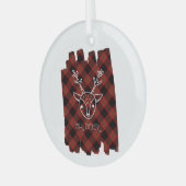 Oh Deer Red Pset Reindeer Face Cirkel Glas Ornament (Voorkant links)