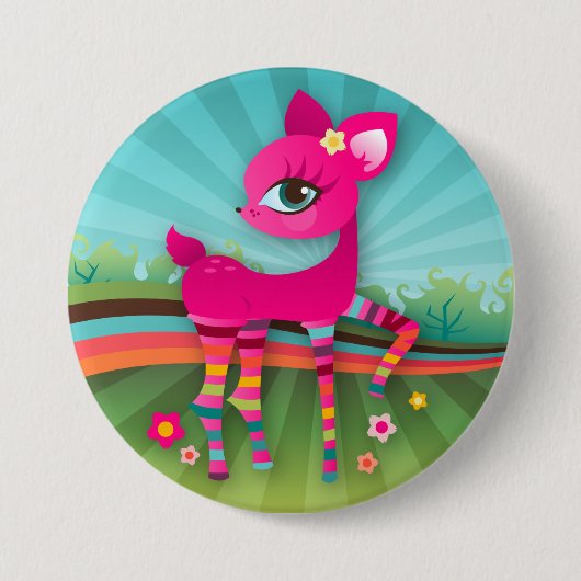 Oh Deer! RegenboogButton Ronde Button 7,6 Cm (Voorkant)