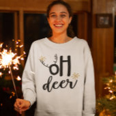 Oh Deer Reindeer Antlers Funny Kerstmis T-shirt