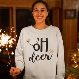 Oh Deer Reindeer Antlers Funny Kerstmis T-shirt