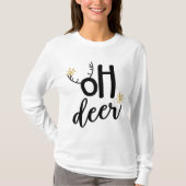 Oh Deer Reindeer Antlers Funny Kerstmis T-shirt (Voorkant)