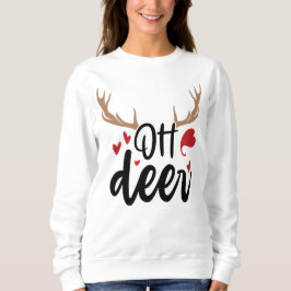 Oh Deer Reindeer Antlers Funny Merry Kerstmis Trui