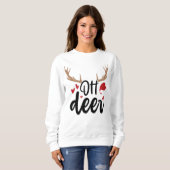 Oh Deer Reindeer Antlers Funny Merry Kerstmis Trui (Voorkant volledig)