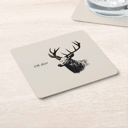 Oh Deer Reindeer Kartonnen Onderzetters (Schuin)
