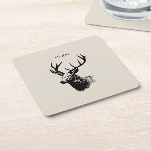 Oh Deer Reindeer Kartonnen Onderzetters (Schuin)