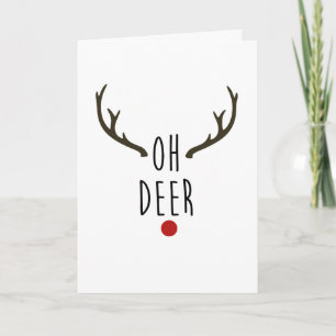 OH DEER Reindeer Kerstfeestdag Dank u Kaart