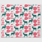 Oh Deer Reindeer Kerstfeestdag Fun Cadeaupapier (Vlak)
