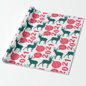 Oh Deer Reindeer Kerstfeestdag Fun Cadeaupapier (Uitgerold)