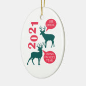 Oh Deer Reindeer Kerstfeestdag Fun Keramisch Ornament (Links)