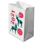 Oh Deer Reindeer Kerstfeestdag Fun Medium Cadeauzakje (Achterkant Gekanteld)