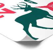 Oh Deer Reindeer Kerstfeestdag Fun Poster (Hoek)