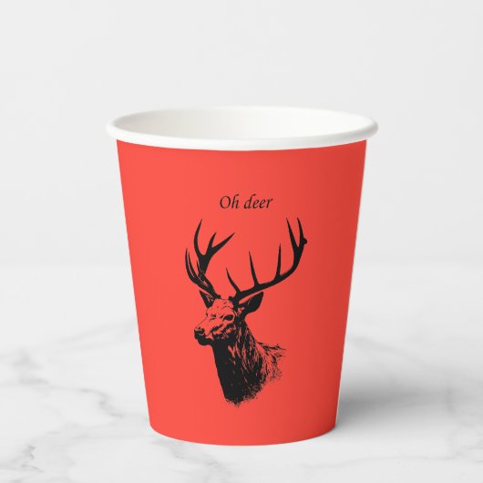 Oh Deer Reindeer Papieren Bekers (Achterkant)