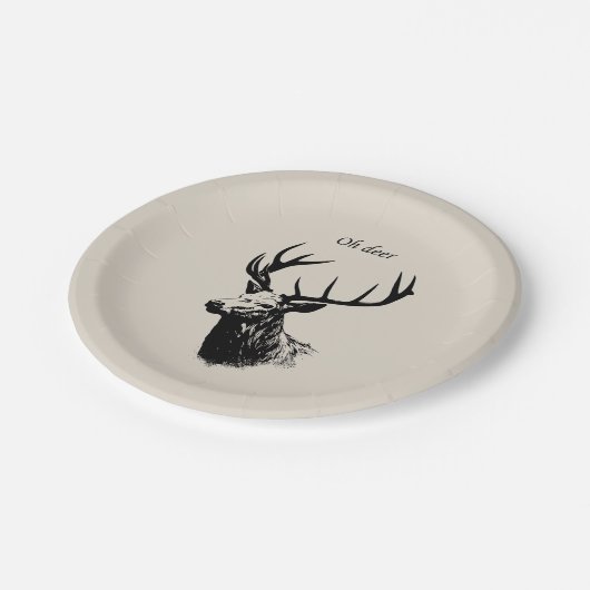 Oh Deer Reindeer Papieren Bordje (Gekanteld)