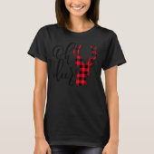 Oh Deer Reindeer Red Pset Buffalo Kerstpajam T-shirt (Voorkant)