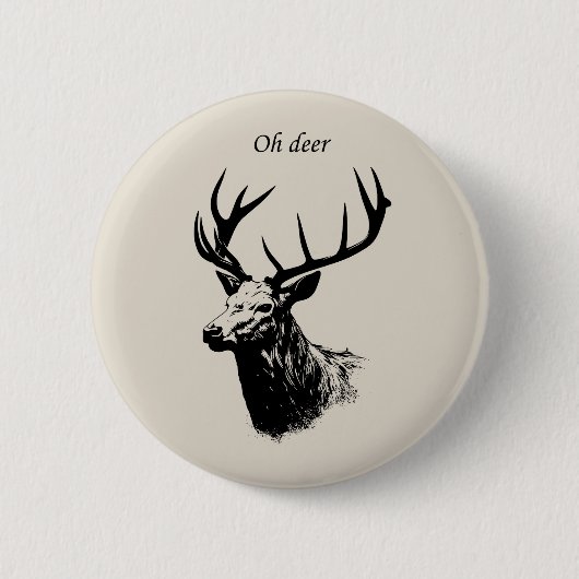 Oh Deer Reindeer Ronde Button 5,7 Cm (Voorkant)