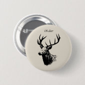 Oh Deer Reindeer Ronde Button 5,7 Cm (Voorkant /achterkant)