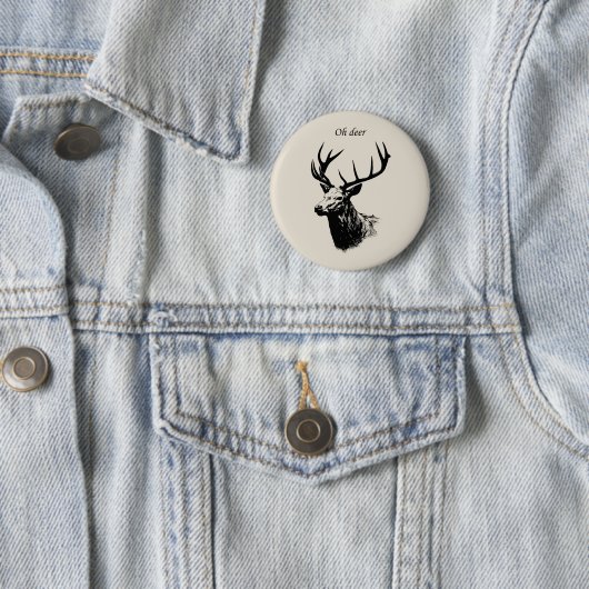 Oh Deer Reindeer Ronde Button 5,7 Cm (In situ)