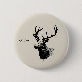 Oh Deer Reindeer Ronde Button 5,7 Cm