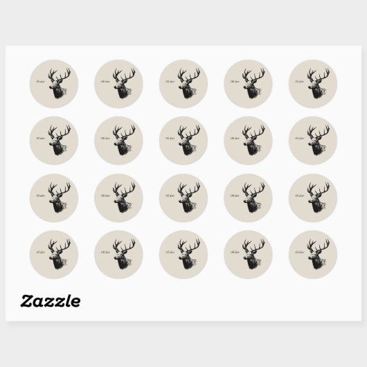 Oh Deer Reindeer Ronde Sticker (Vel)