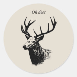 Oh Deer Reindeer Ronde Sticker