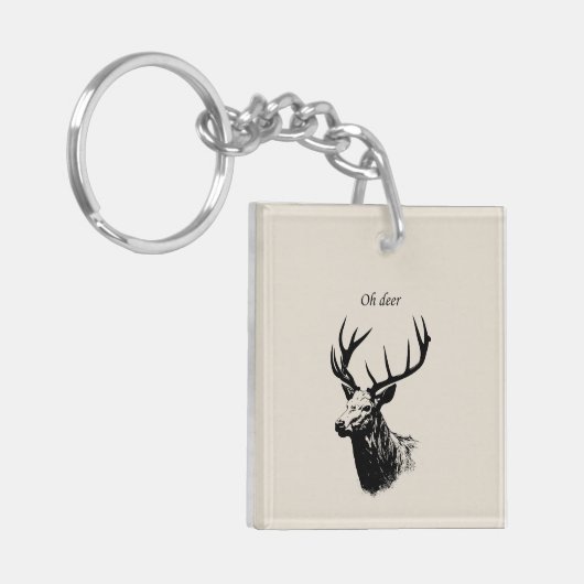 Oh Deer Reindeer Sleutelhanger (Voorkant Links)