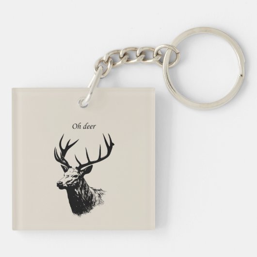 Oh Deer Reindeer Sleutelhanger (Achterkant)