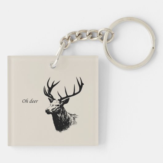 Oh Deer Reindeer Sleutelhanger (Achterkant)