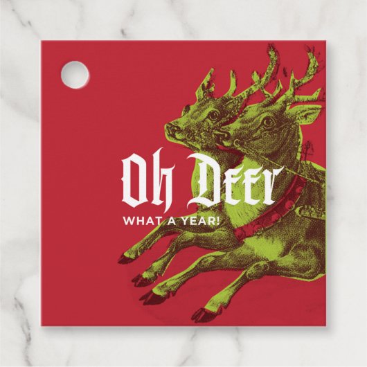 Oh Deer  rendier kerstcadeau Label (Voorkant)