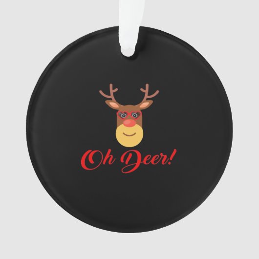 Oh Deer Retro Classic  Acrylic Ornament (voorkant)