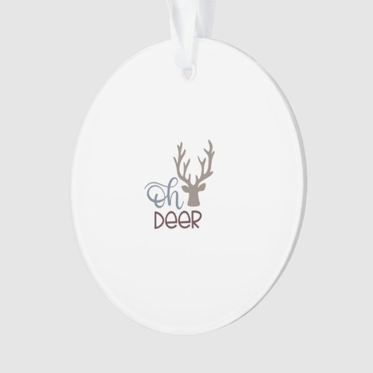 Oh Deer Retro Classic Design Acrylic Ornament (voorkant)