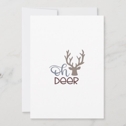 Oh Deer Retro Classic Design Flat Holiday Card Feestdagenkaart (Voorkant)