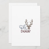 Oh Deer Retro Classic Design Flat Holiday Card Feestdagenkaart (Voorkant / Achterkant)